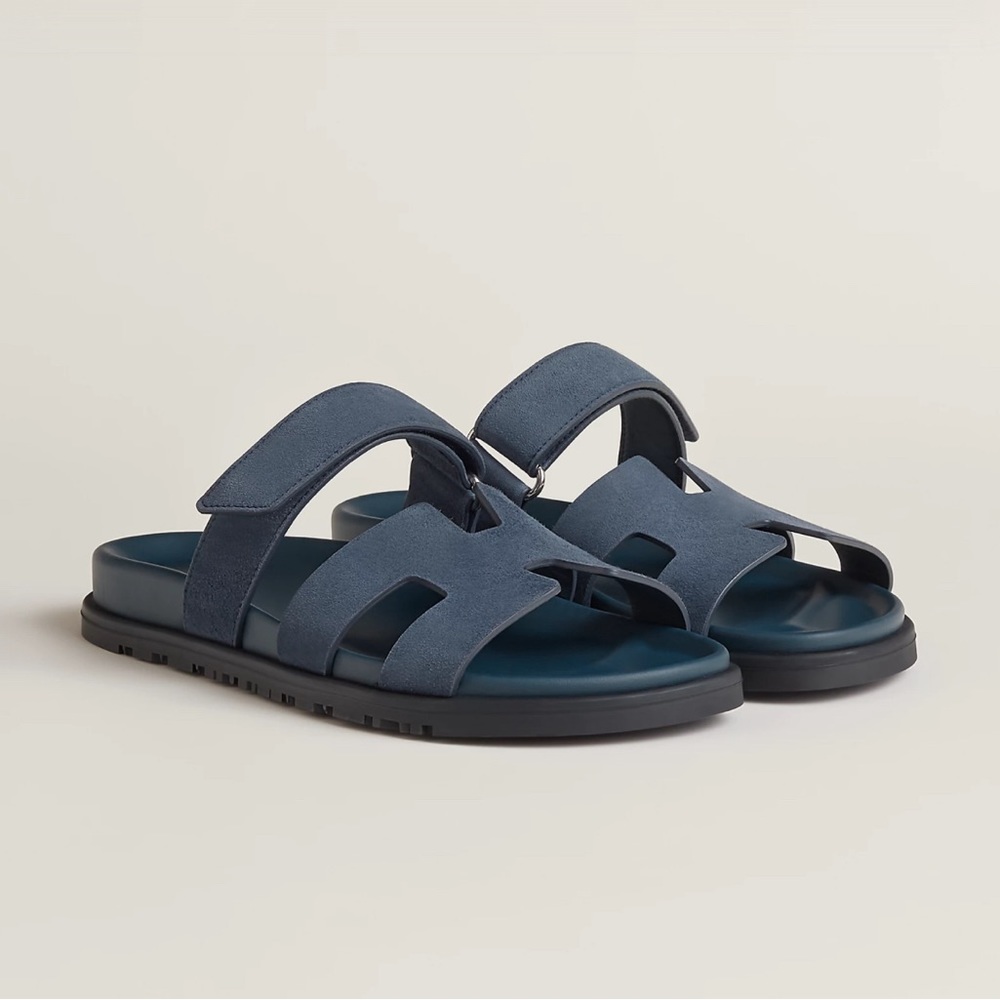 Hermes Chypre Sandals in Bleu Céleste Size 40
